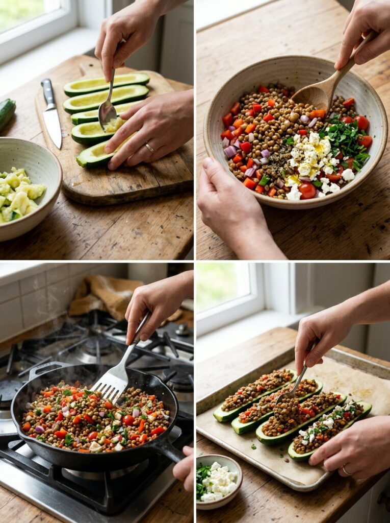 Mediterranean Lentil Stuffed Zucchini Boats Dinner Recipe: A Flavorful, Healthy Main Dish 14 Lentil stuffed zucchini boats re… 202605111227