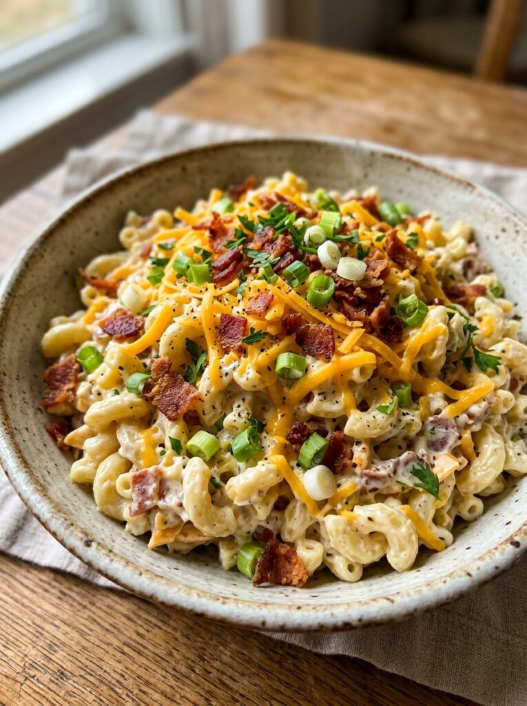 Loaded baked potato style macaroni salad 12 Loaded baked potato macaroni salad 202606051732