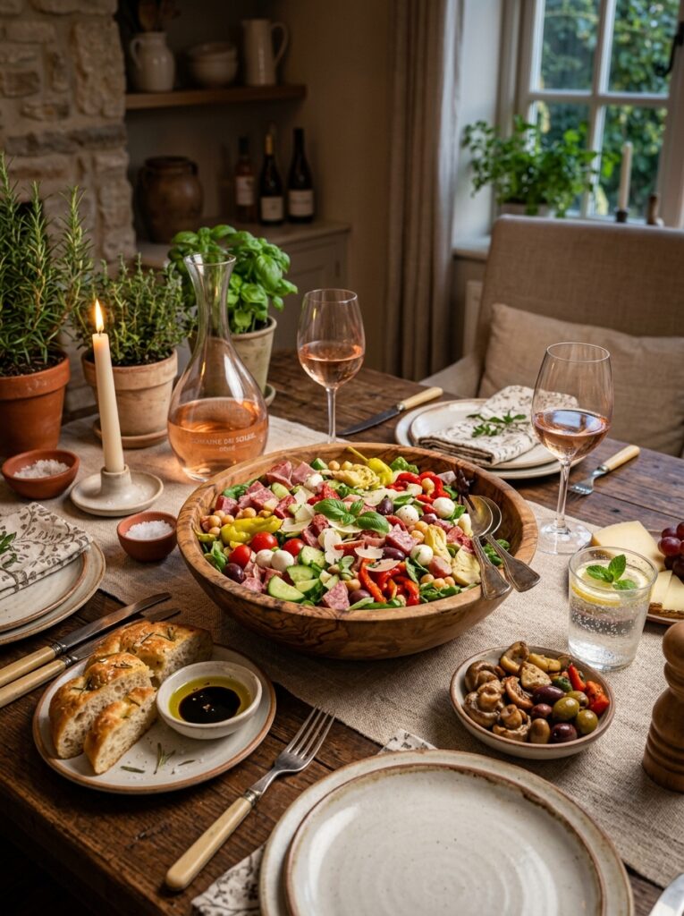 Mediterranean Antipasto Chopped Salad with Salami Recipe 15 Mediterranean antipasto salad setup 202605062227