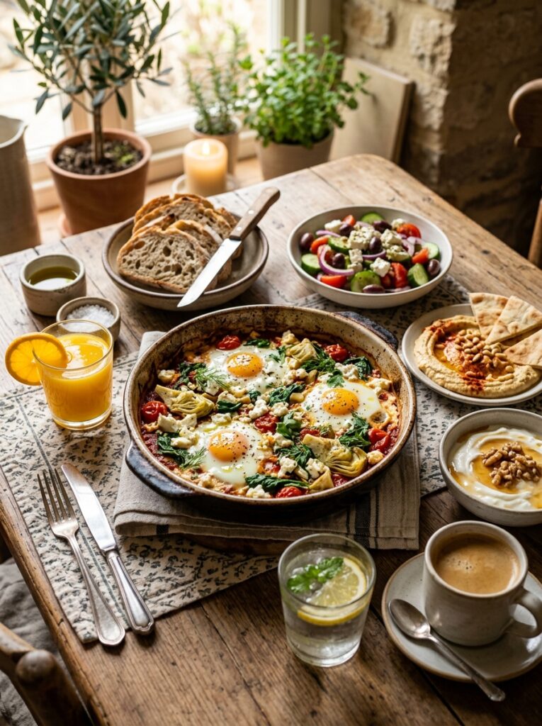 Mediterranean Baked Eggs with Artichokes Spinach and Feta Recipe 15 Mediterranean baked eggs recipe … 202605101334