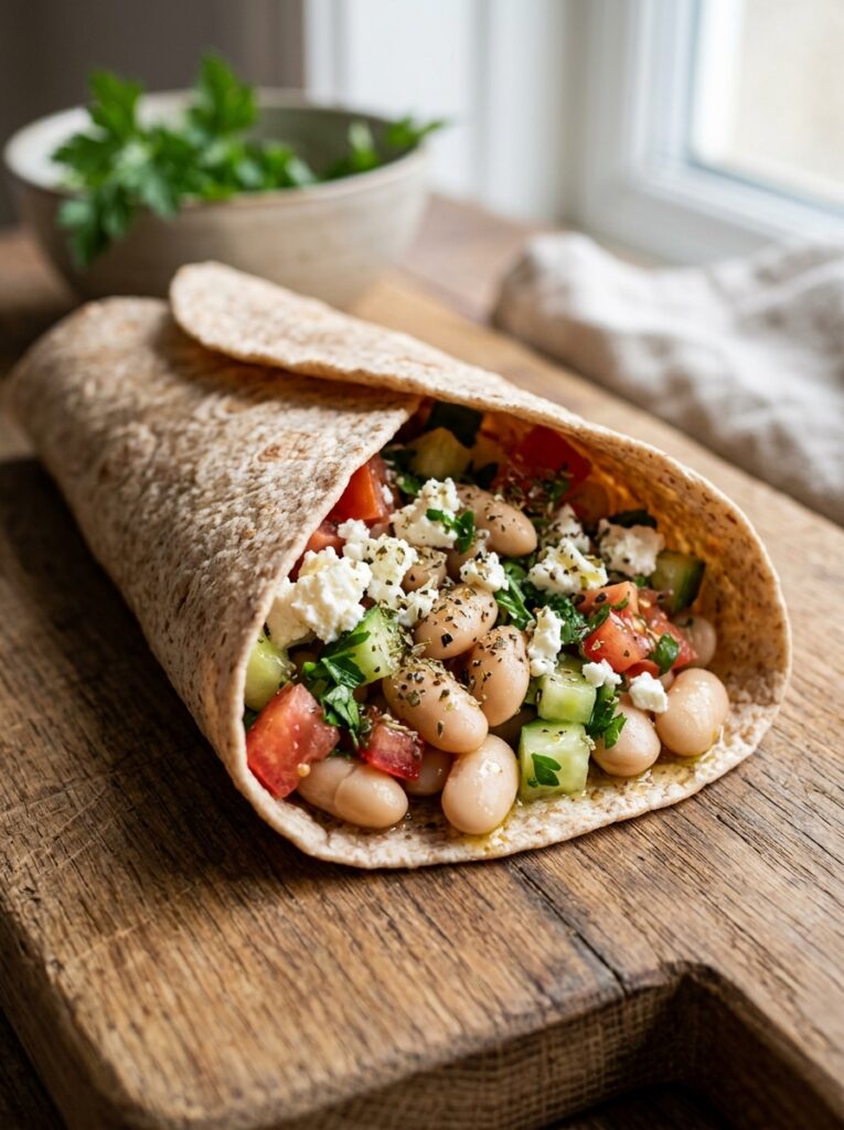 beginner mediterranean bean and feta wrap recipe 12 Mediterranean bean feta wrap 202605062214