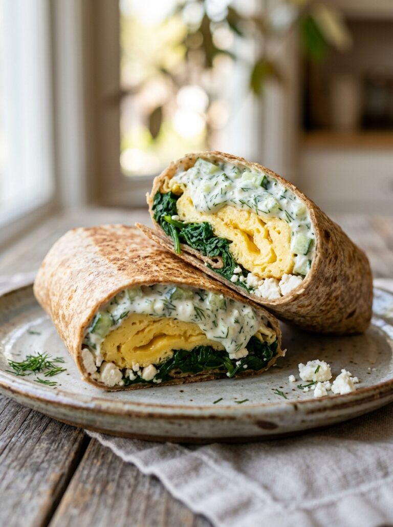 Mediterranean Breakfast Burrito with Eggs Spinach and Tzatziki Recipe 17 Mediterranean breakfast burrito … 202605091927