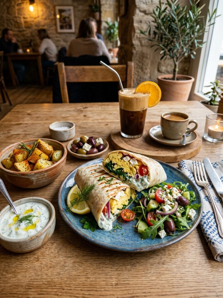 Mediterranean Breakfast Burrito with Eggs Spinach and Tzatziki Recipe 15 Mediterranean breakfast burrito … 202605091929