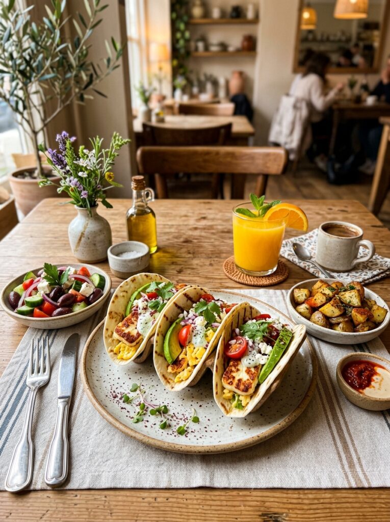 Mediterranean Breakfast Tacos with Halloumi and Avocado Recipe 15 Mediterranean breakfast tacos ha… 202605211253