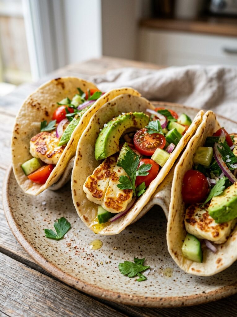 Mediterranean Breakfast Tacos with Halloumi and Avocado Recipe 12 Mediterranean breakfast tacos re… 202605211252