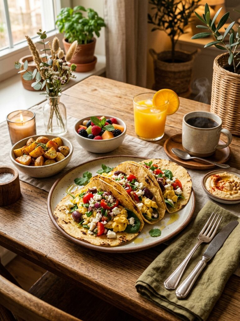 Mediterranean breakfast tacos setup 202605032200
