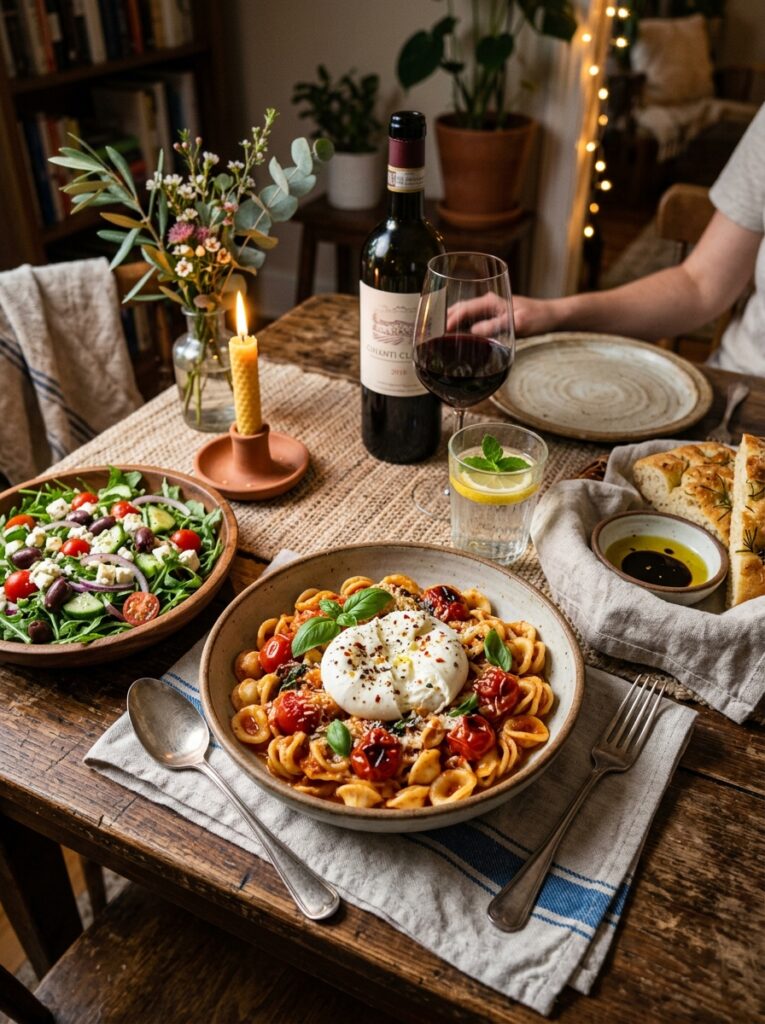 Mediterranean Roasted Tomato Burrata Pasta Recipe 15 Mediterranean burrata pasta setup 202605301958