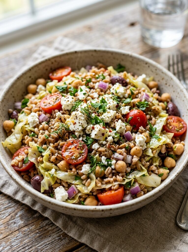 Mediterranean Warm Cabbage and Farro Salad with Feta Recipe 12 Mediterranean cabbage farro salad 202605081952