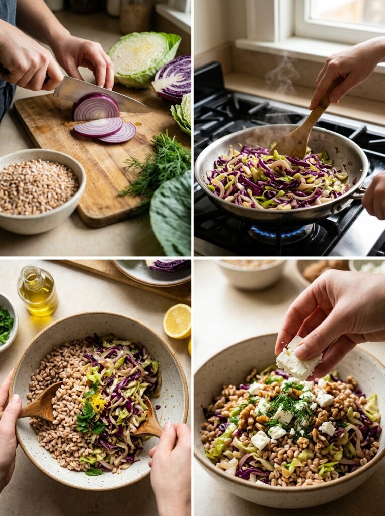 Mediterranean Warm Cabbage and Farro Salad with Feta Recipe 14 Mediterranean cabbage farro sala… 202605081952