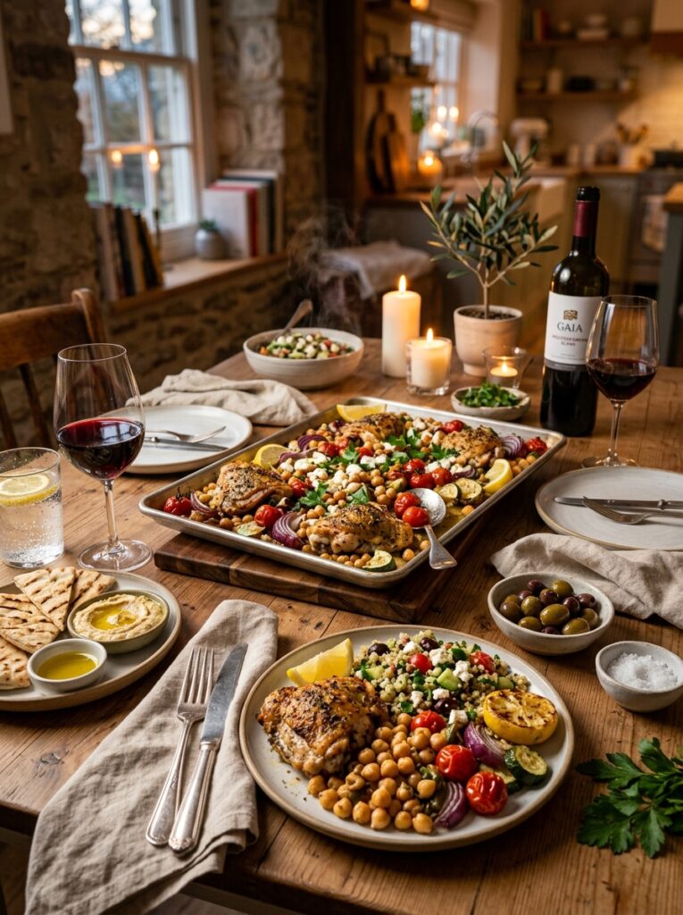 Mediterranean Chicken and Chickpea Sheet Pan Dinner Recipe 15 Mediterranean chicken chickpea d… 202605211255