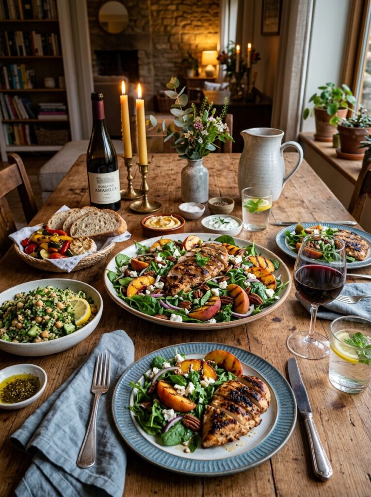 Mediterranean Grilled Chicken and Peach Salad Dinner Recipe 15 Mediterranean chicken peach sala… 202605302021