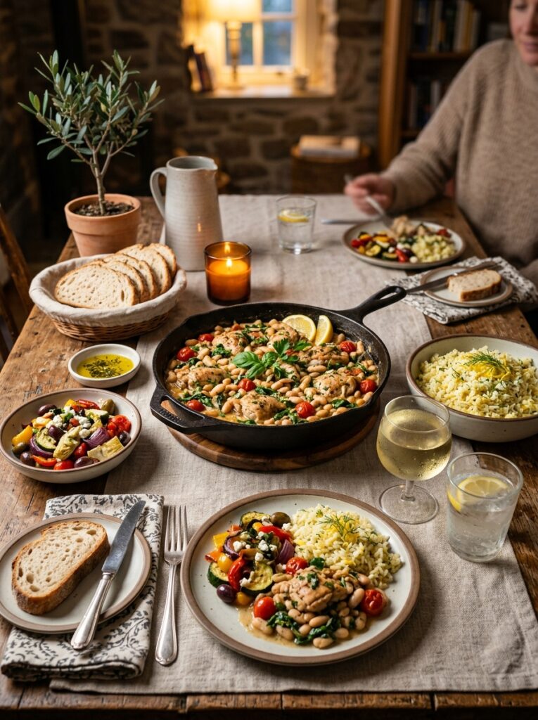 Mediterranean creamy white bean chicken skillet recipe 15 Mediterranean chicken skillet re… 202605062243