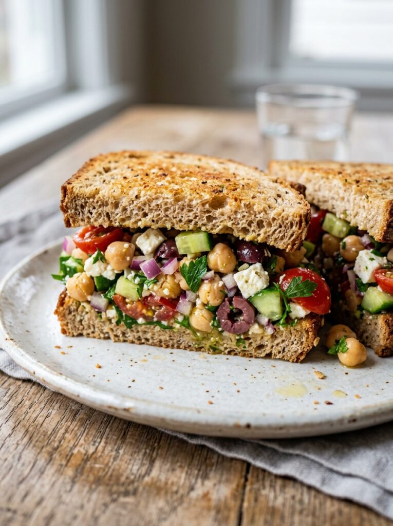Mediterranean Chickpea Chopped Salad Sandwiches Recipe 12 Mediterranean chickpea salad san… 202605291436