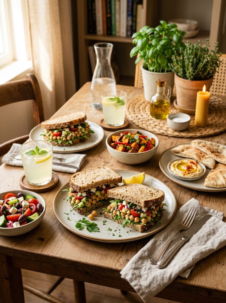 Mediterranean Chickpea Chopped Salad Sandwiches Recipe 15 Mediterranean chickpea salad san… 202605291437