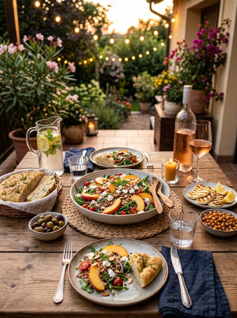 Mediterranean Summer Farro Salad with Peaches and Feta Recipe 15 Mediterranean farro salad peache… 202605251407