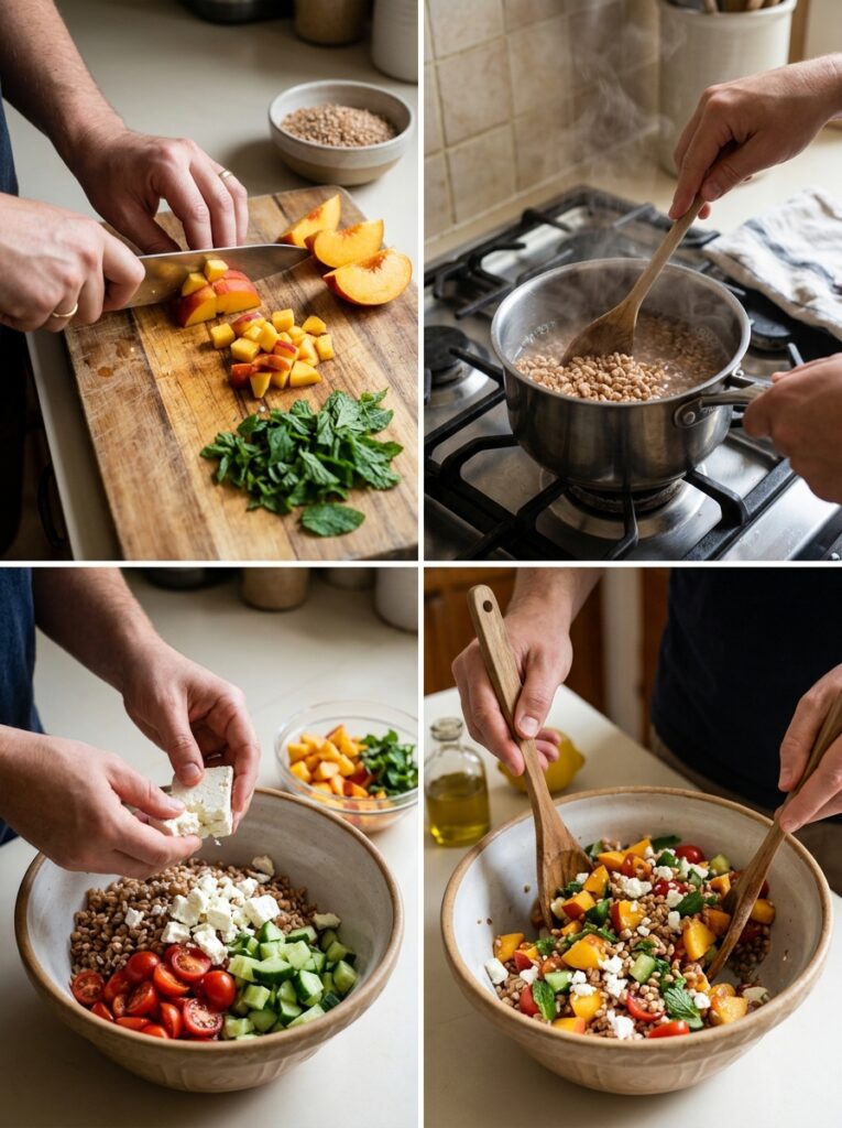 Mediterranean Summer Farro Salad with Peaches and Feta Recipe 14 Mediterranean farro salad recipe… 202605251407
