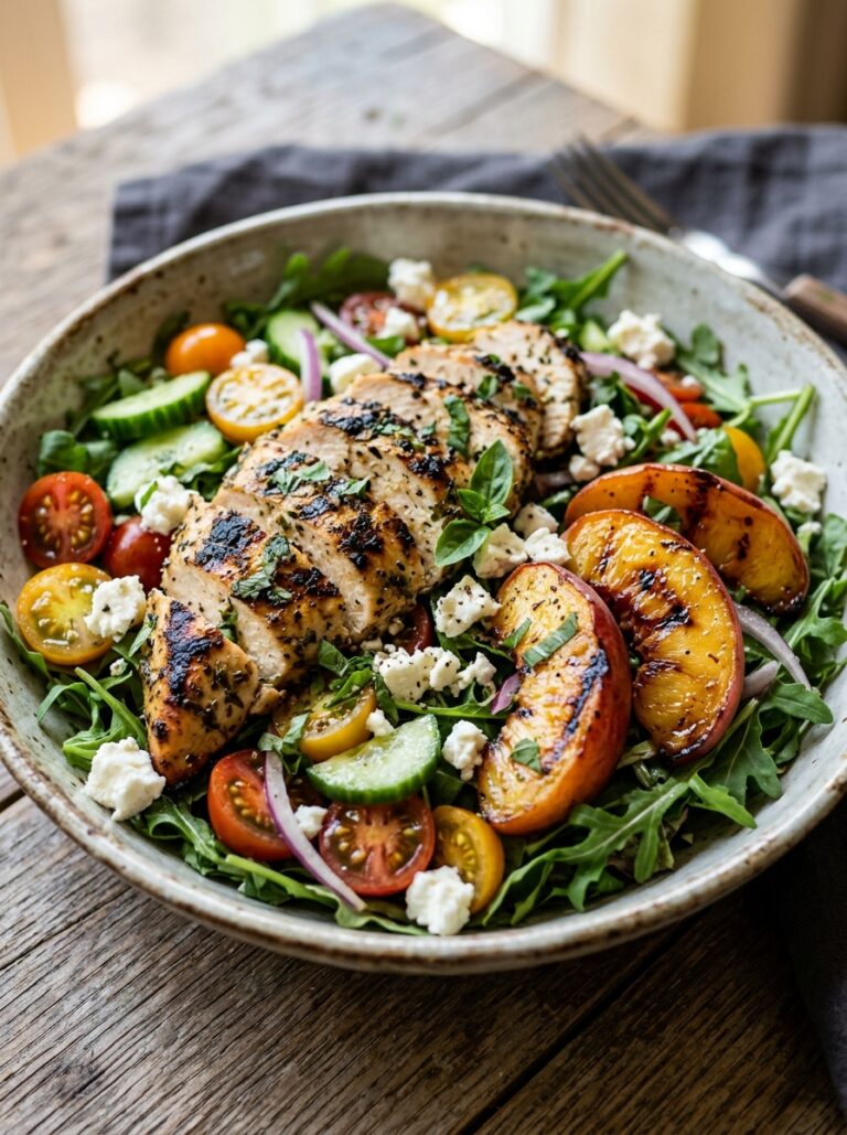 Mediterranean Grilled Chicken and Peach Salad Dinner Recipe 17 Mediterranean grilled chicken pe… 202605302020