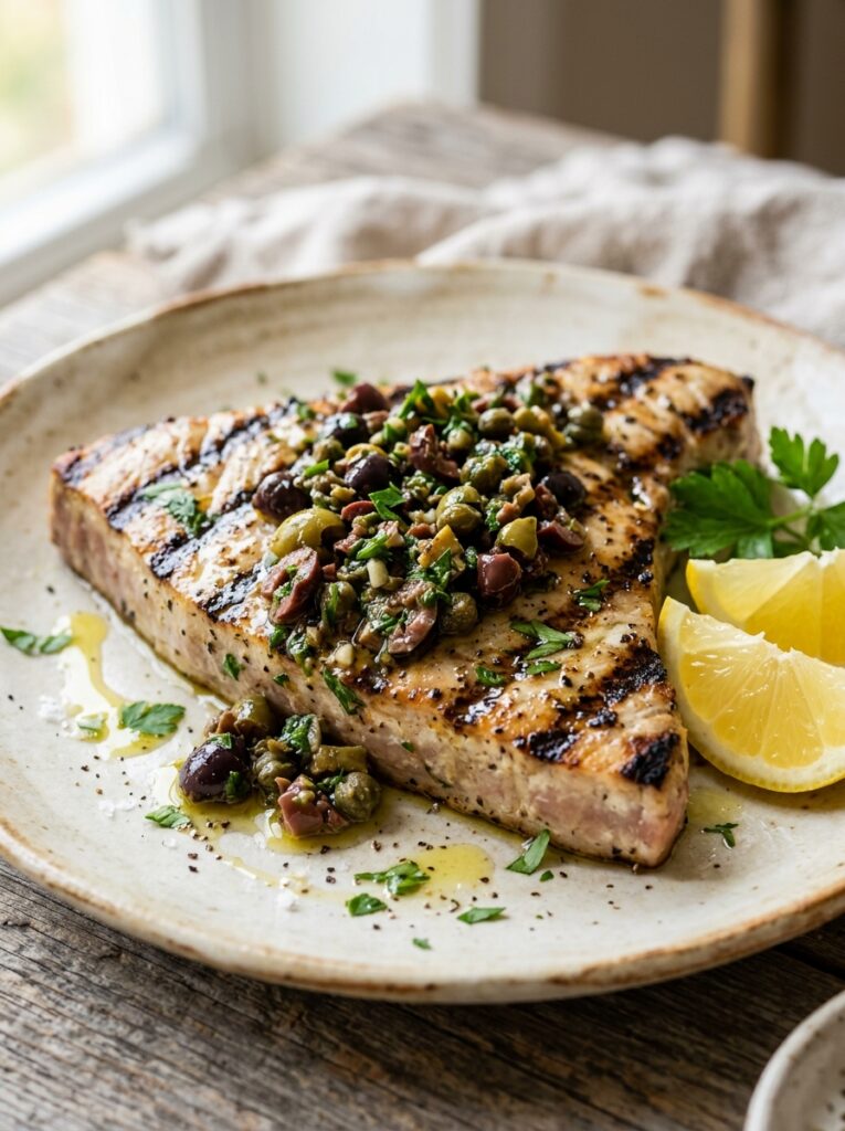 Mediterranean Grilled Swordfish with Olive Tapenade Recipe 12 Mediterranean grilled swordfish … 202605081204