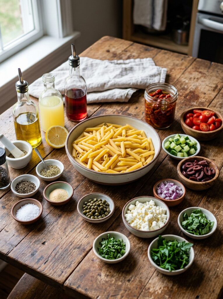 Mediterranean pasta salad ingred… 202605251446