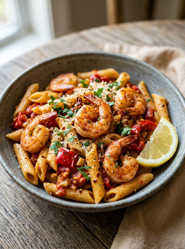 Mediterranean Roasted Red Pepper Pasta with Shrimp Recipe 17 Mediterranean pasta with shrimp 202605311544