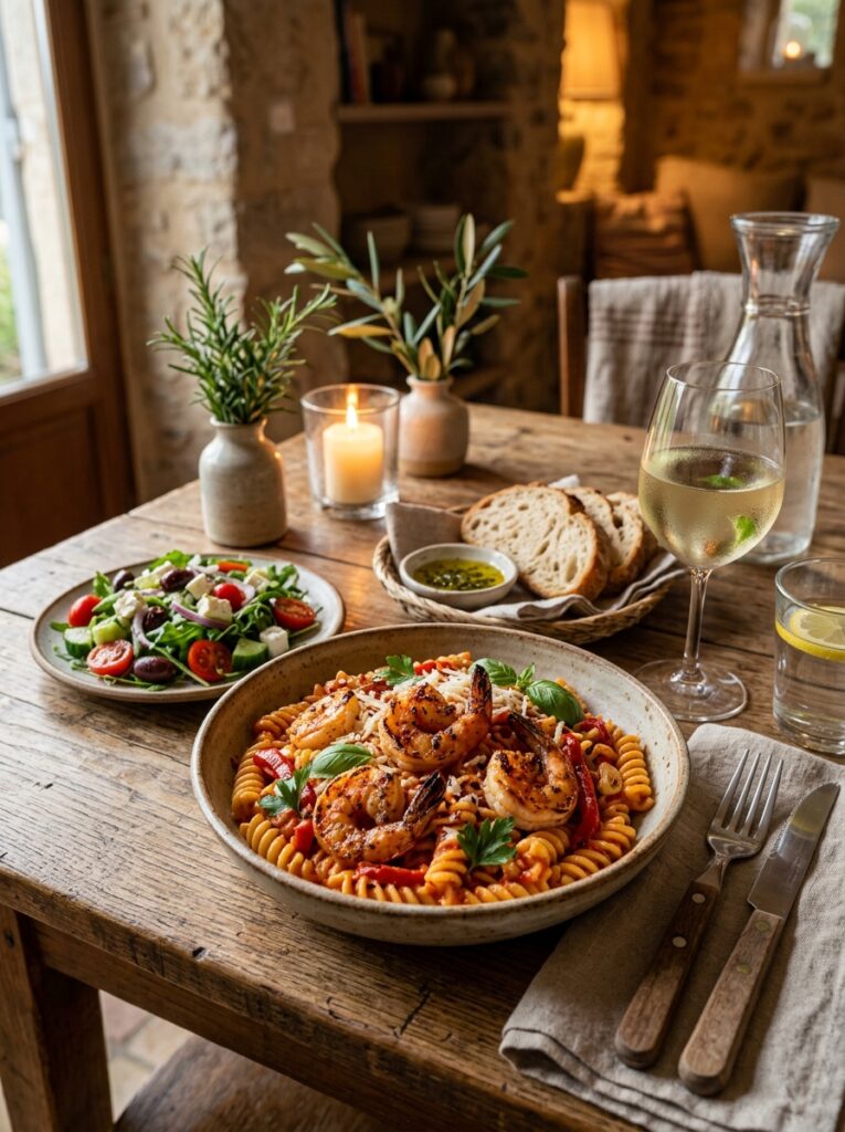 Mediterranean Roasted Red Pepper Pasta with Shrimp Recipe 15 Mediterranean pasta with shrimp 202605311545