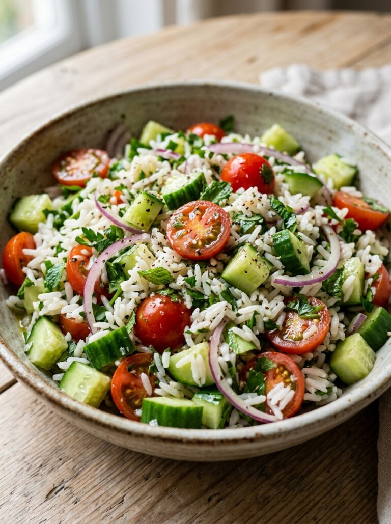 Mediterranean Rice Salad with Cucumbers Tomatoes and Herbs Recipe 17 Mediterranean rice salad recipe 202605062246