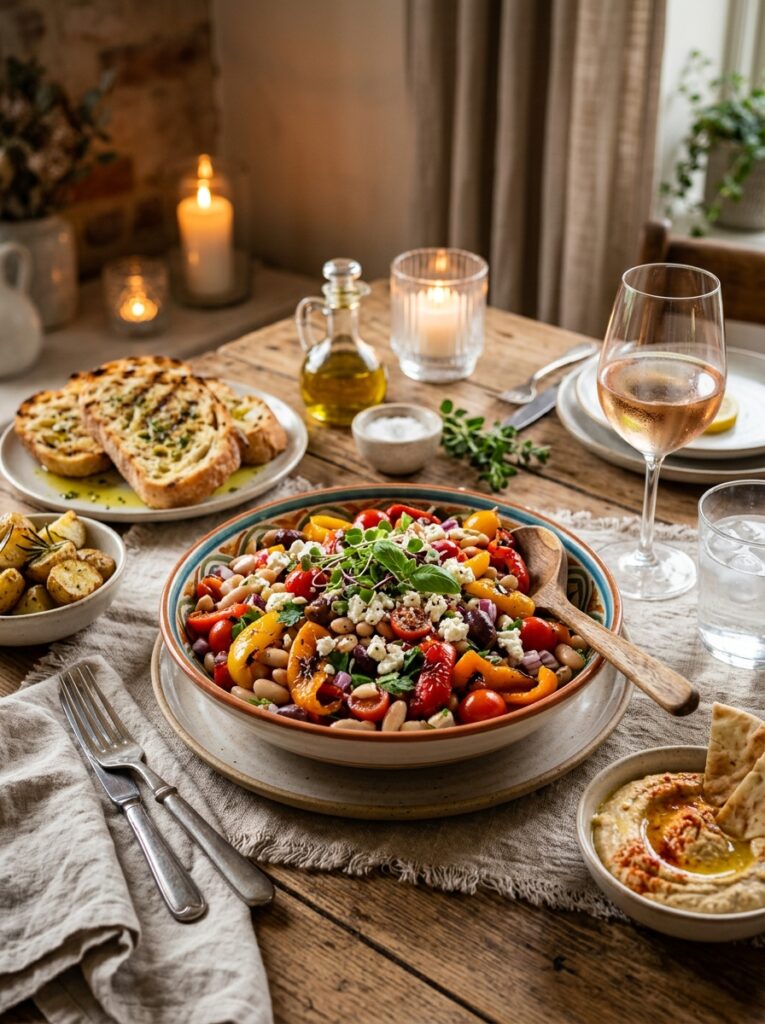 Mediterranean Roasted Pepper White Bean Salad Recipe 15 Mediterranean roasted pepper whi… 202606021934
