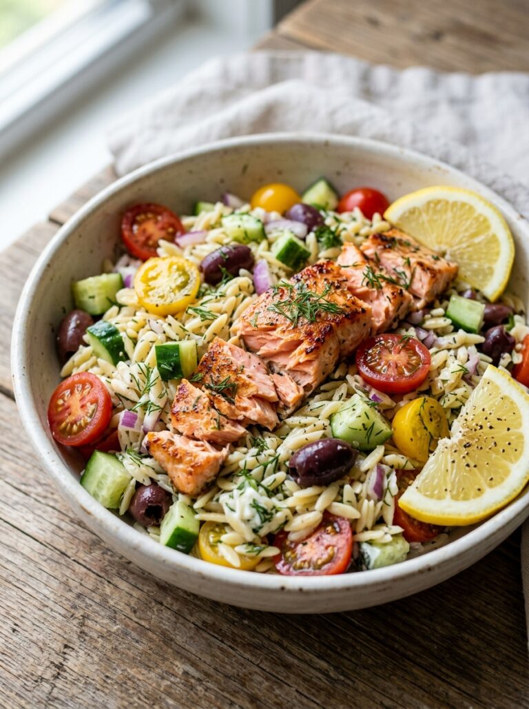 Mediterranean Salmon Orzo Salad with Dill Recipe 17 Mediterranean salmon orzo salad 202605121549