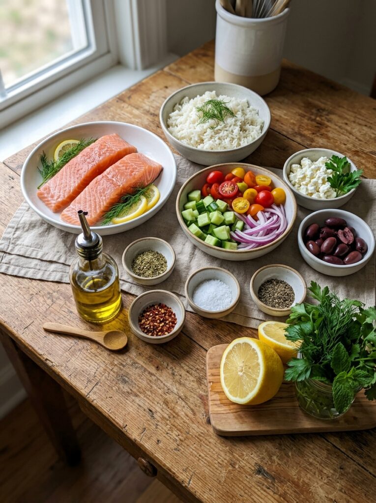 Mediterranean salmon rice bowls with cucumber feta salad recipe 13 Mediterranean salmon rice bowls … 202605142247
