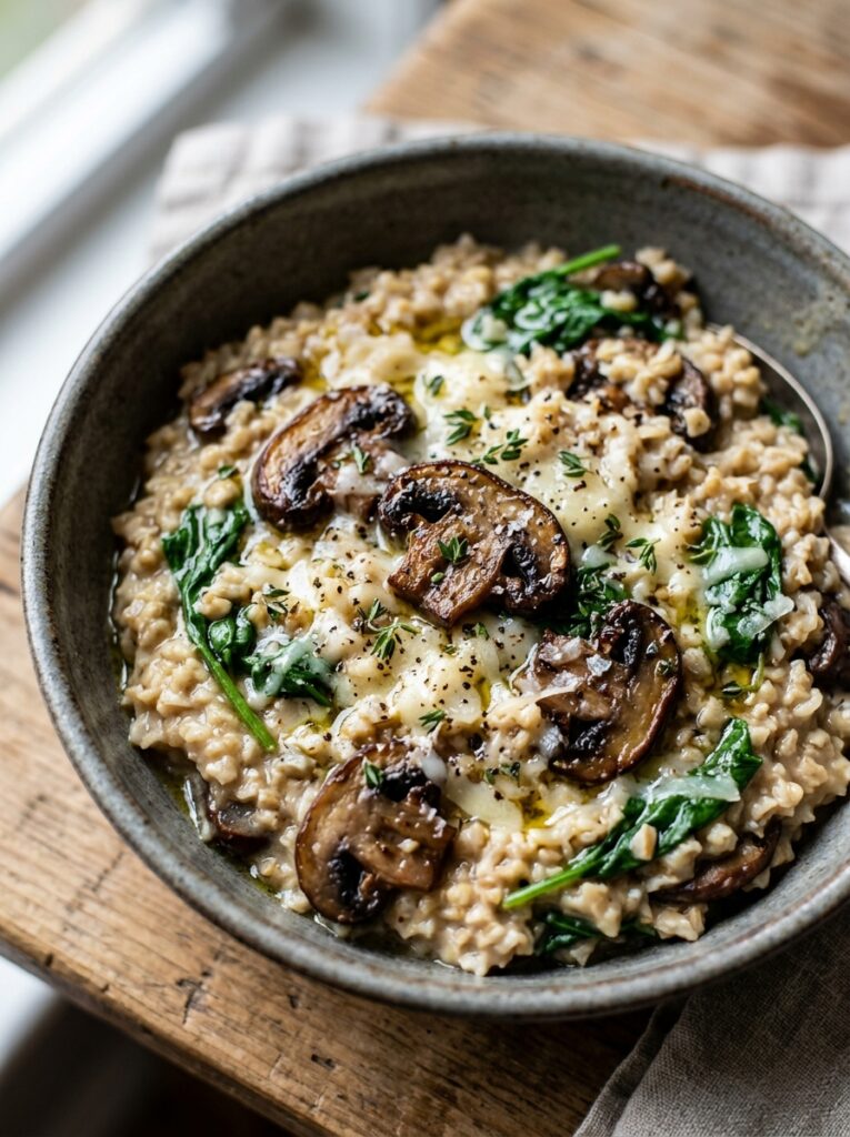 Mediterranean Savory Oats with Mushrooms Spinach and Parmesan Recipe 12 Mediterranean savory oats recipe 202605062218