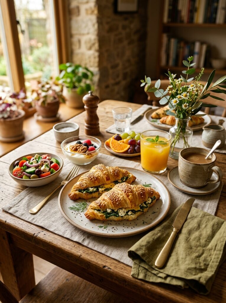 Mediterranean spinach feta breakfast croissants recipe 15 Mediterranean spinach feta break… 202605121541