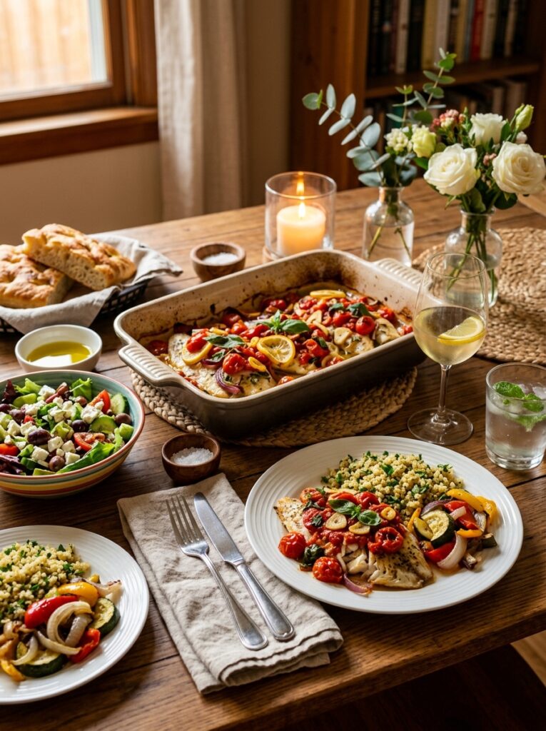Mediterranean Baked Tilapia with Tomato Basil Topping Recipe 15 Mediterranean tilapia with side … 202605291531