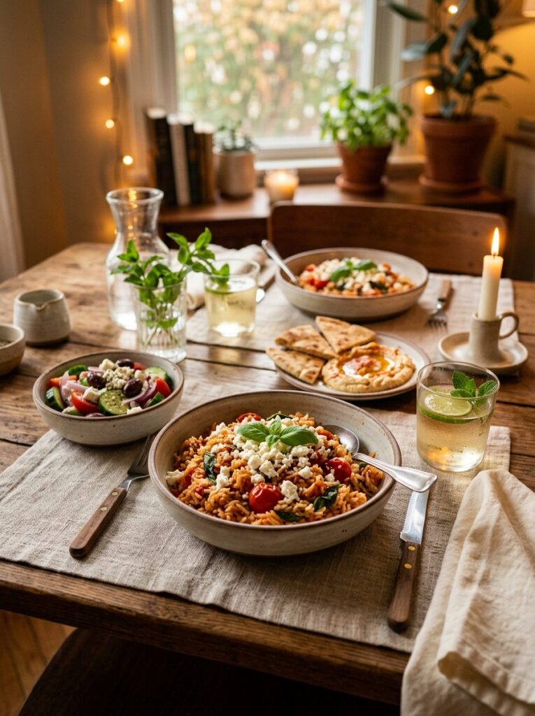 beginner mediterranean tomato basil feta rice recipe 15 Mediterranean tomato basil feta … 202605221842 1