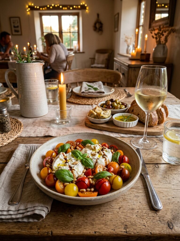 Mediterranean Tomato Burrata Basil Salad Recipe 15 Mediterranean tomato burrata bas… 202605091916