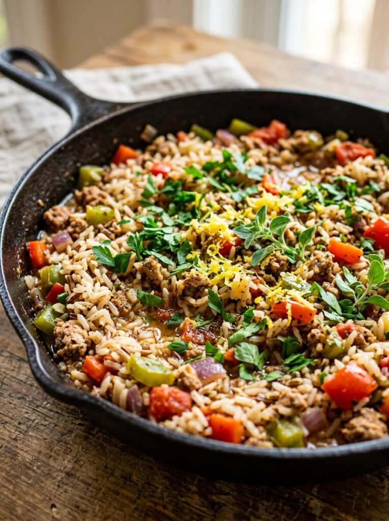 Easy Mediterranean Turkey Rice Skillet Recipe 12 Mediterranean turkey rice skillet 202605291511