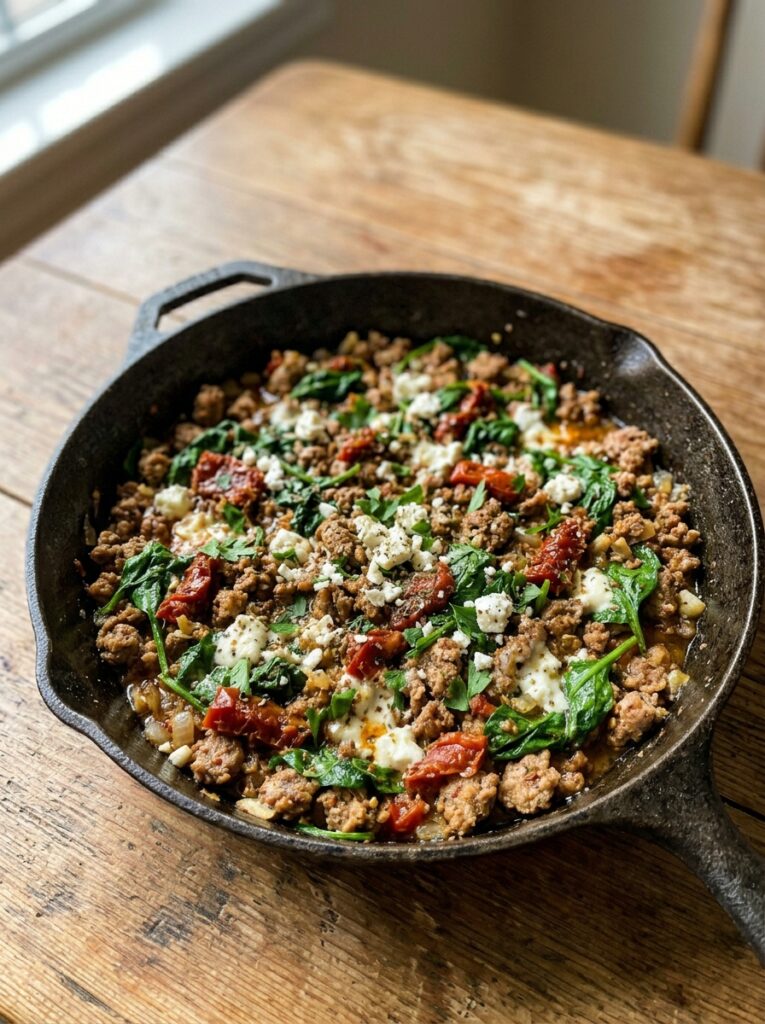 easy mediterranean turkey spinach skillet recipe 12 Mediterranean turkey spinach ski… 202605142254