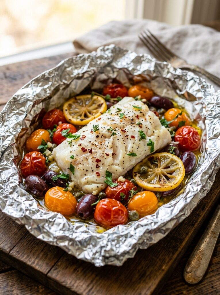 Easy Mediterranean White Fish Foil Packets Recipe: A Flavorful, Simple Dinner 12 Mediterranean white fish foil pa… 202605091923