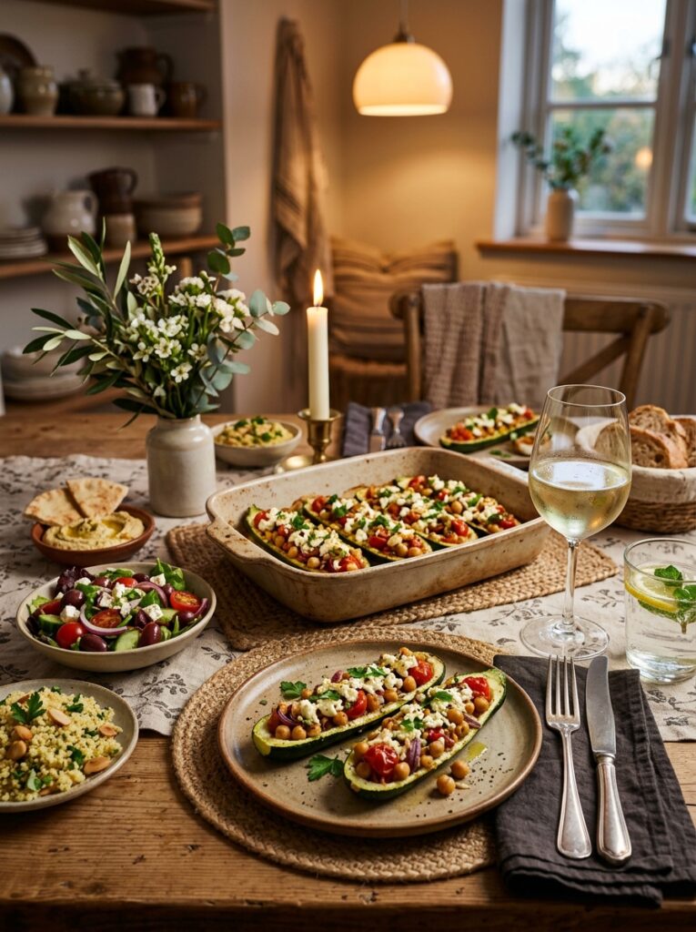 Mediterranean Baked Zucchini Boats with Chickpeas and Feta Recipe 15 Mediterranean zucchini boats recipe 202605111215 2