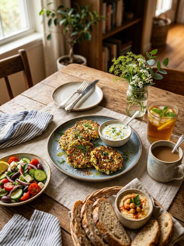 mediterranean zucchini feta breakfast fritters with yogurt sauce recipe 15 Mediterranean zucchini feta frit… 202605082022