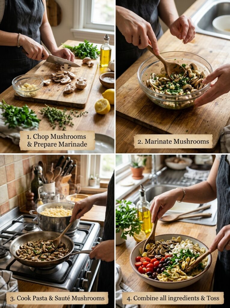 Garlic Herb Marinated Mushroom Pasta Salad 3 Mushroom pasta salad cooking pro… 202606062010