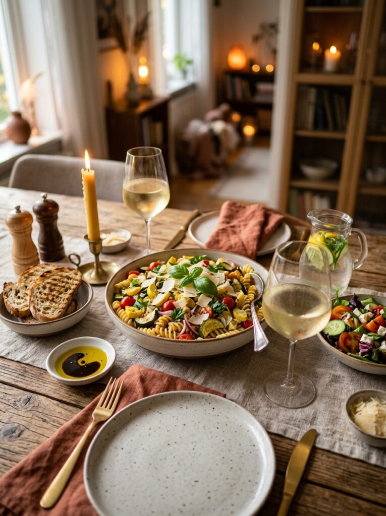 Roasted zucchini yellow squash parmesan pasta salad 3 Pasta salad with side dishes 202606061959