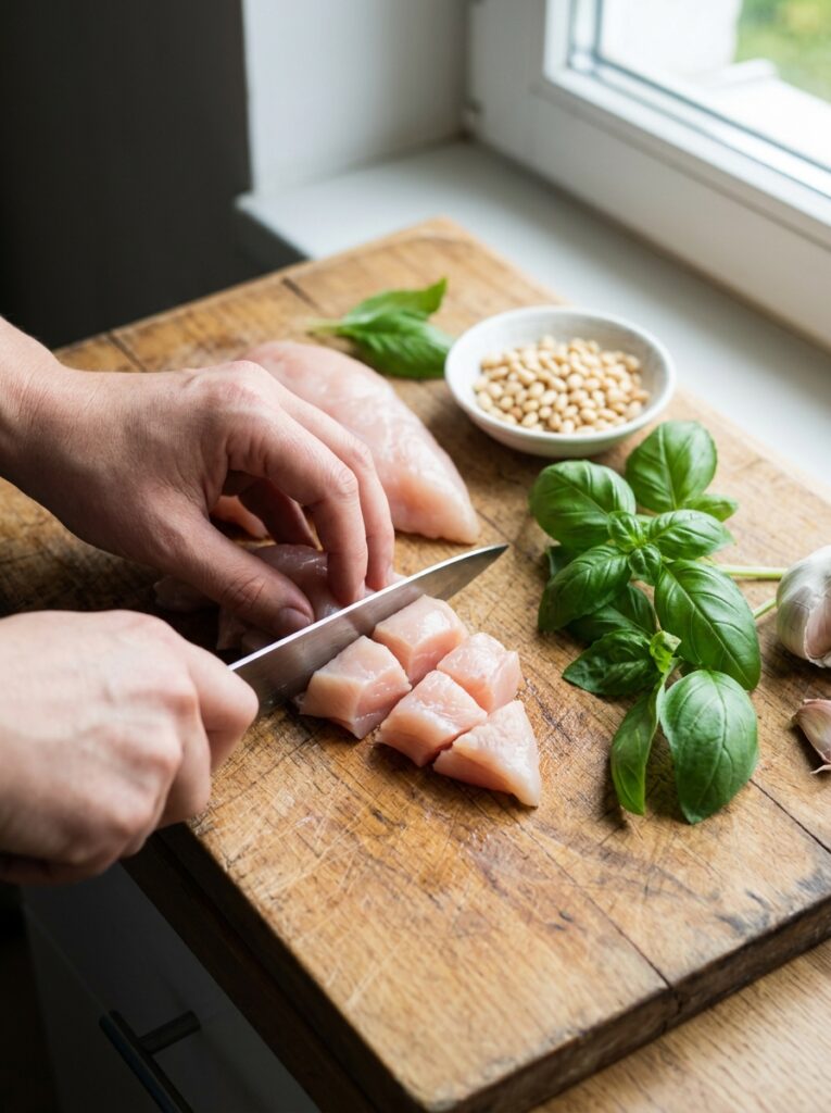 beginner mediterranean pesto chicken quinoa recipe 14 Pesto chicken quinoa recipe process 202605211229