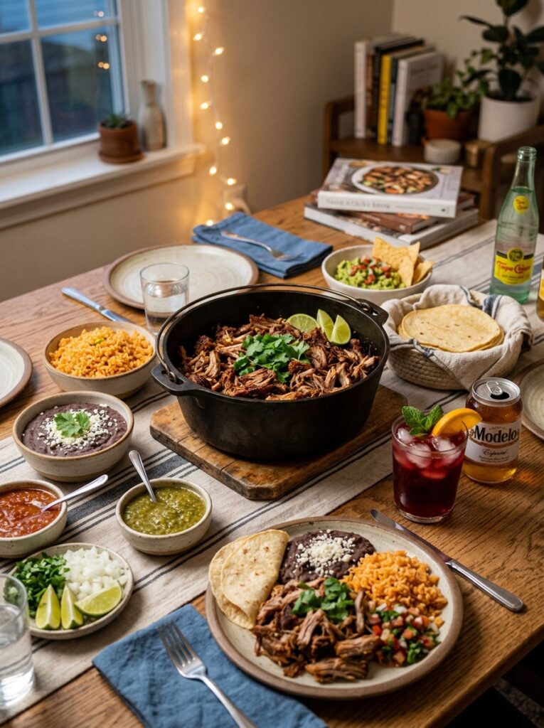 Slow cooker pork carnitas crispy 15 Pork carnitas with side dishes 202606121447