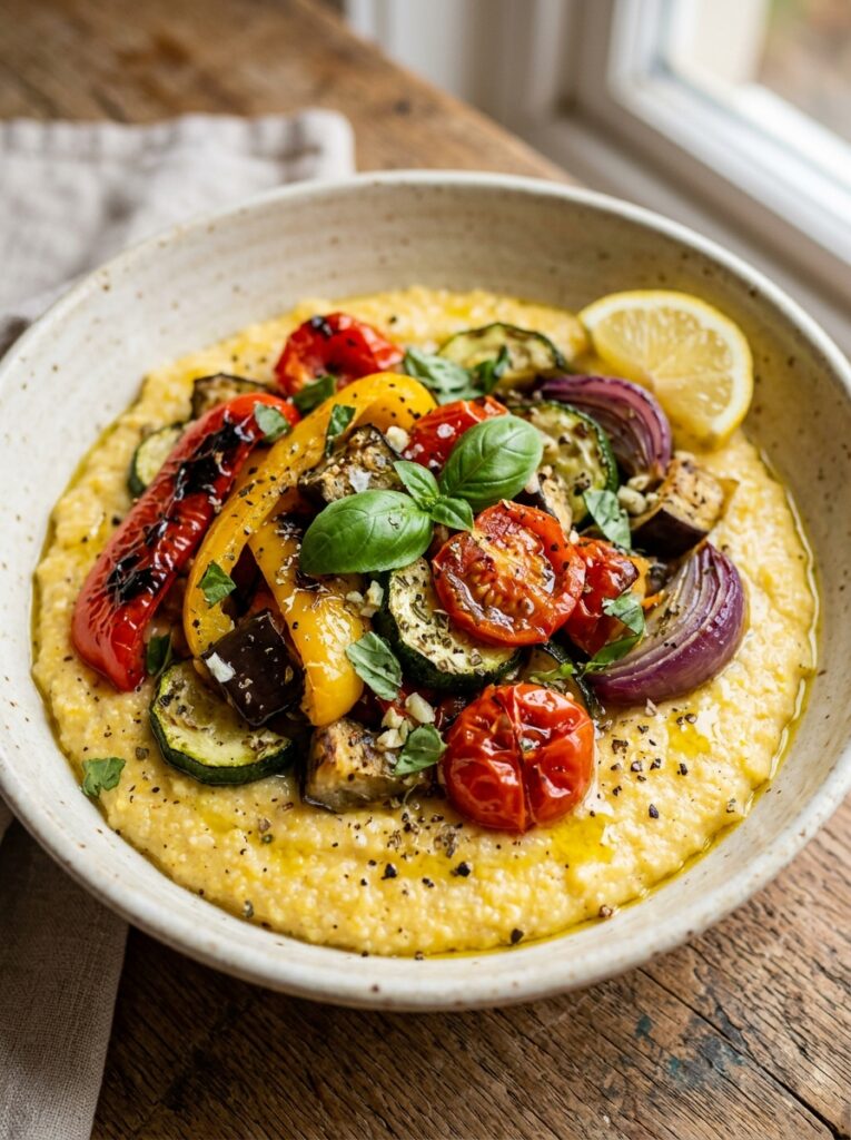 Mediterranean Roasted Vegetable Polenta Bowls Recipe 12 Roasted vegetable polenta bowls 202605091932