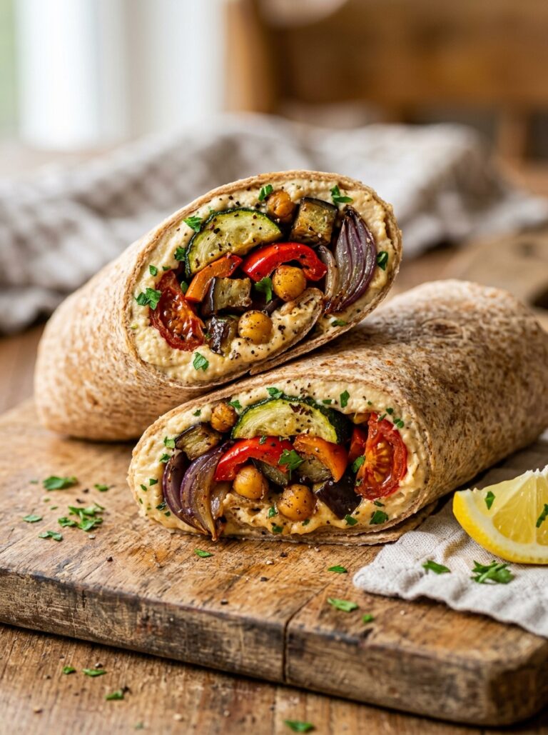 Mediterranean Roasted Veggie Hummus Wraps Easy Lunch Recipe 17 Roasted veggie hummus wraps 202605211226