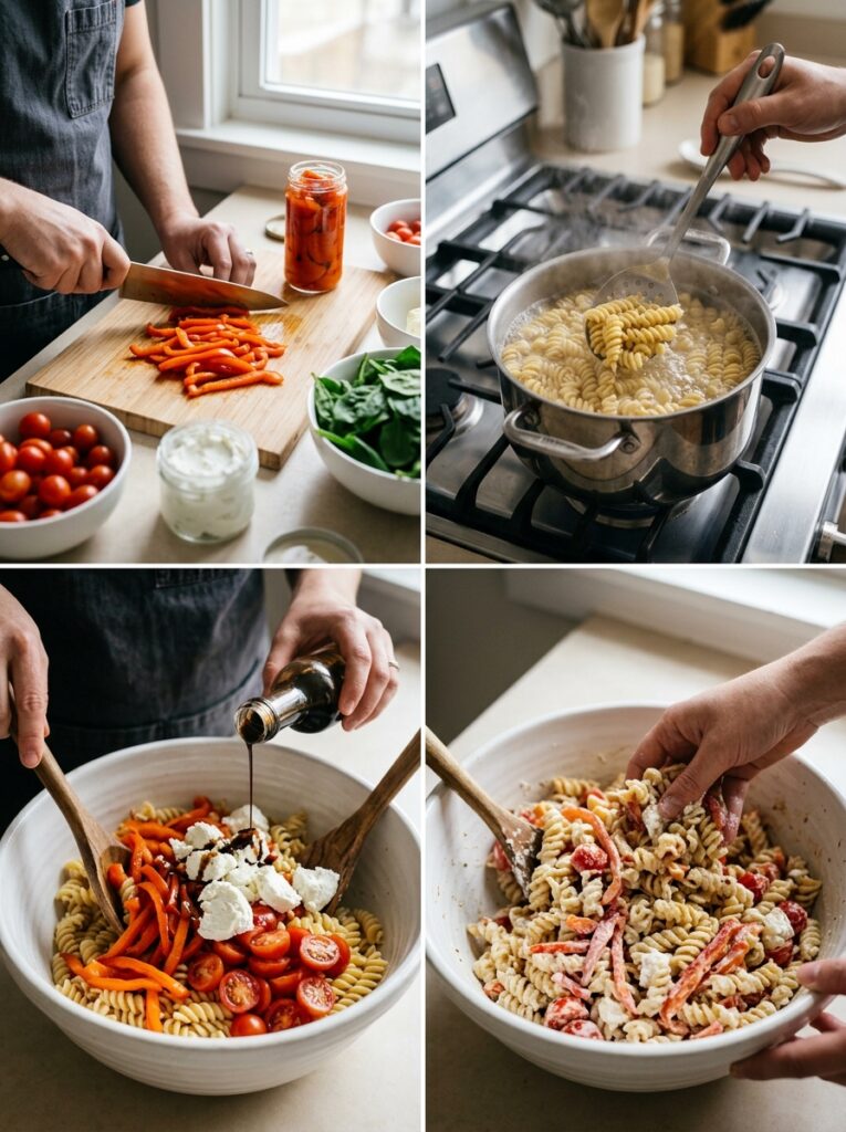 Roasted Red Pepper and Goat Cheese Pasta Salad 14 Roasting pepper goat cheese past… 202606031839