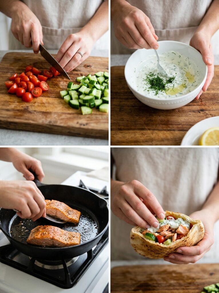 Salmon pita sandwiches cooking p… 202605221905