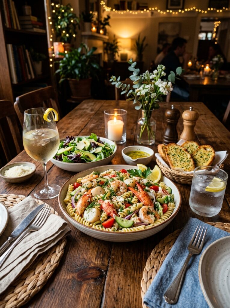 Garlic Butter Chilled Seafood Pasta Salad 15 Seafood pasta salad setup drinks 202606051735