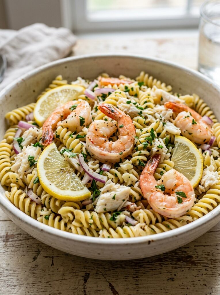 Garlic Butter Chilled Seafood Pasta Salad 12 Seafood pasta salad with shrimp 202606051735