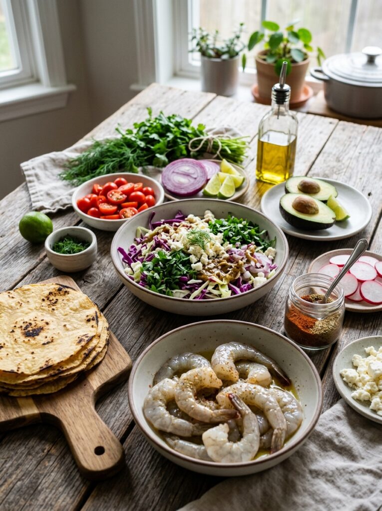 Mediterranean Grilled Shrimp Tacos with Cabbage Feta Slaw Recipe 13 Shrimp Tacos Ingredients Arrange… 202605081218
